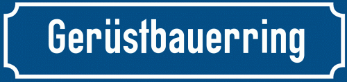 Straßenschild Gerüstbauerring zum kostenlosen Download