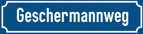 Straßenschild Geschermannweg