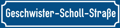 Straßenschild Geschwister-Scholl-Straße zum kostenlosen Download