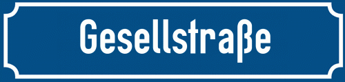 Straßenschild Gesellstraße zum kostenlosen Download