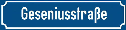 Straßenschild Geseniusstraße