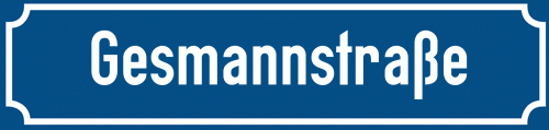 Straßenschild Gesmannstraße zum kostenlosen Download