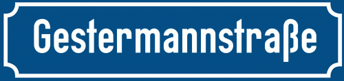 Straßenschild Gestermannstraße