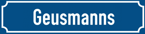 Straßenschild Geusmanns