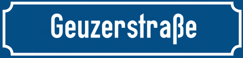 Straßenschild Geuzerstraße zum kostenlosen Download