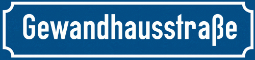 Straßenschild Gewandhausstraße zum kostenlosen Download