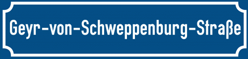 Straßenschild Geyr-von-Schweppenburg-Straße zum kostenlosen Download