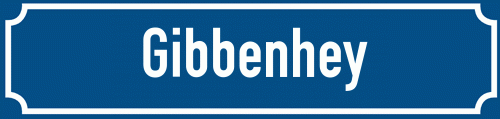 Straßenschild Gibbenhey