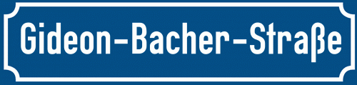 Straßenschild Gideon-Bacher-Straße