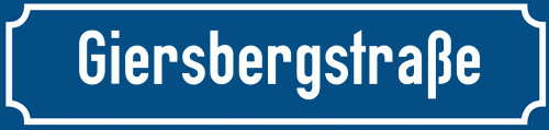 Straßenschild Giersbergstraße