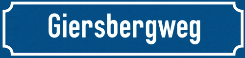 Straßenschild Giersbergweg