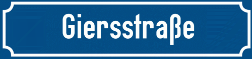 Straßenschild Giersstraße