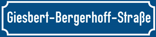 Straßenschild Giesbert-Bergerhoff-Straße