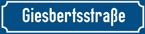 Straßenschild Giesbertsstraße