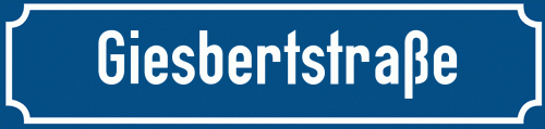 Straßenschild Giesbertstraße zum kostenlosen Download
