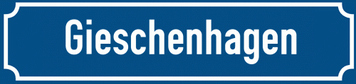Straßenschild Gieschenhagen