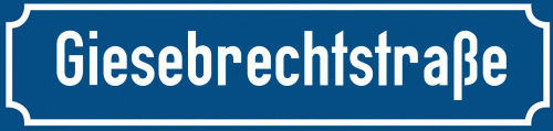 Straßenschild Giesebrechtstraße zum kostenlosen Download
