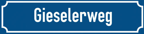 Straßenschild Gieselerweg