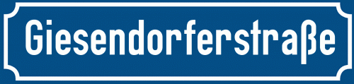 Straßenschild Giesendorferstraße