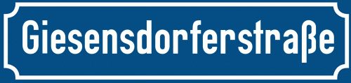 Straßenschild Giesensdorferstraße zum kostenlosen Download