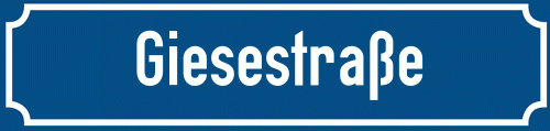 Straßenschild Giesestraße