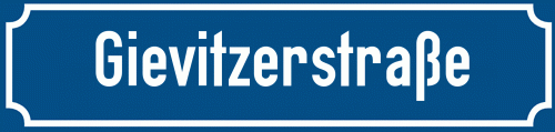 Straßenschild Gievitzerstraße