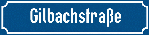 Straßenschild Gilbachstraße zum kostenlosen Download