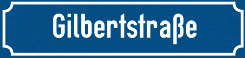 Straßenschild Gilbertstraße