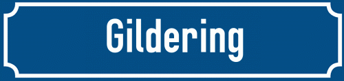 Straßenschild Gildering