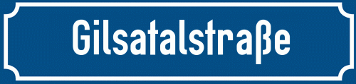 Straßenschild Gilsatalstraße zum kostenlosen Download