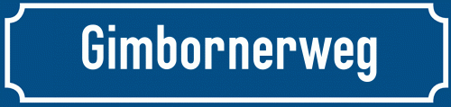 Straßenschild Gimbornerweg