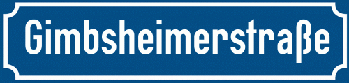 Straßenschild Gimbsheimerstraße zum kostenlosen Download