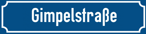 Straßenschild Gimpelstraße