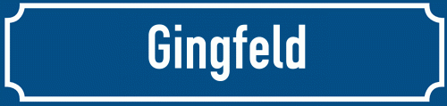 Straßenschild Gingfeld