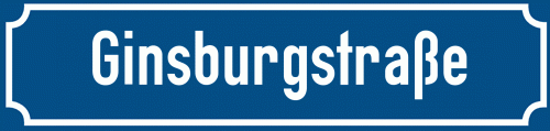 Straßenschild Ginsburgstraße