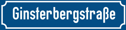 Straßenschild Ginsterbergstraße