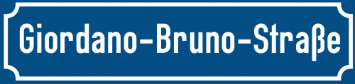 Straßenschild Giordano-Bruno-Straße
