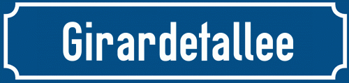 Straßenschild Girardetallee