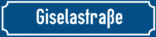 Straßenschild Giselastraße zum kostenlosen Download