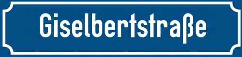 Straßenschild Giselbertstraße zum kostenlosen Download