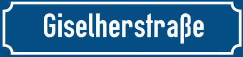 Straßenschild Giselherstraße zum kostenlosen Download