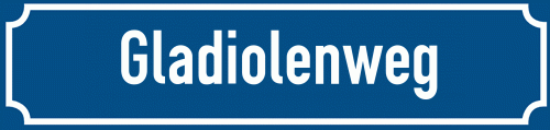 Straßenschild Gladiolenweg zum kostenlosen Download