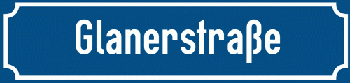 Straßenschild Glanerstraße zum kostenlosen Download