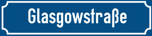 Straßenschild Glasgowstraße zum kostenlosen Download