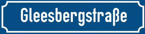 Straßenschild Gleesbergstraße