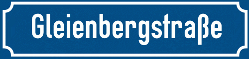 Straßenschild Gleienbergstraße