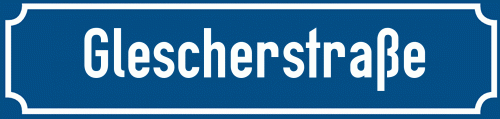 Straßenschild Glescherstraße