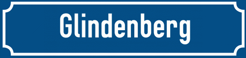 Straßenschild Glindenberg