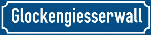 Straßenschild Glockengiesserwall zum kostenlosen Download