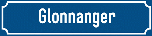 Straßenschild Glonnanger